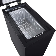Chest Freezer 60L Slimline Compact Manual Defrost Black
