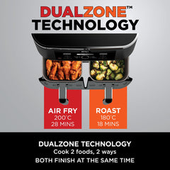 Dual Zone Digital Air Fryer 7.6L 6-in-1 Black
