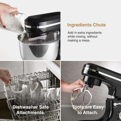 Stand Mixer 4.5L 1000W 8 Speeds With Pulse Function Black