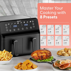 Dual Zone Air Fryer 9L 8-in-1 2700W Extra-Large Capacity