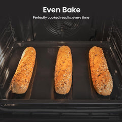 Electric Cooker 69L/43L Double Oven Air Fry Mode Ceramic Hob Black