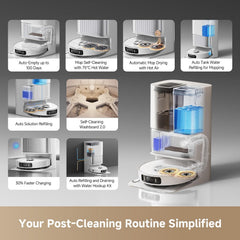 Robot Vacuum And Mop 19,000Pa Suction Obstacle Avoidance White