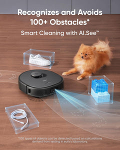 Robot Vacuum With Mop 8000Pa Suction Dual Mops Auto-Lift Black