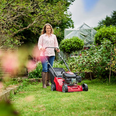 Self-Propelled Petrol Lawnmower 39cm 123cc 40L Grass Collector Red