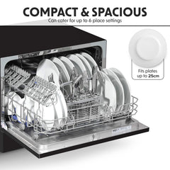 Table Top Dishwasher 6 Place Settings 6 Programmes Black