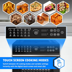 Air Fryer Oven 30L 1800W With Rotisserie 20-In-1 Dual Cook Black