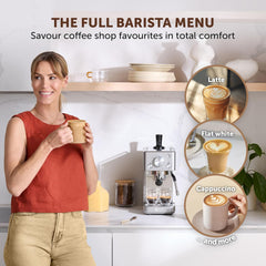 Espresso Machine 15 Bar Pump Milk Frother Silver