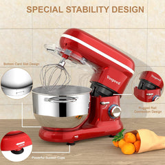 Stand Mixer 6.2L 1500W 6 Speed Red