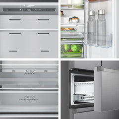 Freestanding French Door Fridge Freezer 485L Total No Frost Silver