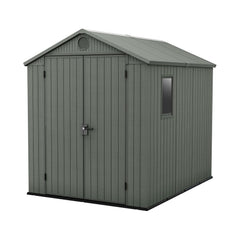 Resin Garden Storage Shed 8 X 6 Ft Brown Double Doors Lockable