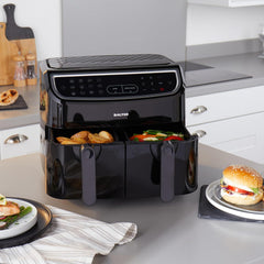Dual Air Fryer 8.2L 12 Presets Sync & Match Cook Black