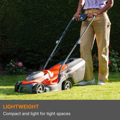 Cordless Lawn Mower 32cm Cutting Width 4 Height Settings 30-60mm 18V 4.0Ah Orange