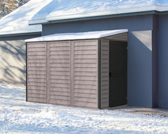 SideMate PLUS 4 x 8 Plastic Garden Shed 2.95 m² with Metal Foundation Kit Dark Grey