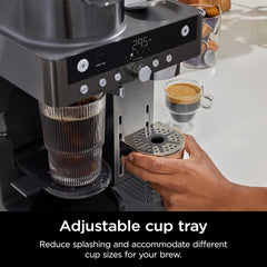 2-in-1 Filter Coffee and Pod Capsule Machine with Built-in Milk Frother 1.8L Gunmetal