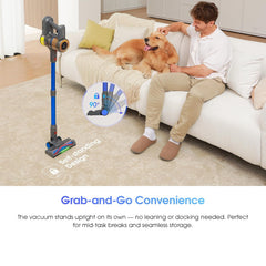 Stick Vacuum Cleaner 45Kpa 450W 60Min Runtime Anti-Tangle Silver