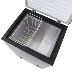 Chest Freezer 99L Removable Basket Adjustable Thermostat Black
