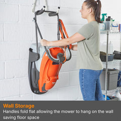 Hover Lawn Mower 33cm 1700W 20L Grass Box 4 Cutting Heights Orange Grey