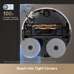 Robot Vacuum And Mop 20000Pa Conquers Obstacles Up To 2.4In Liftable Brush And Mops White