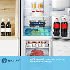 Freestanding Fridge Freezer 256L Frost Free Water Dispenser White