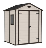 Garden Storage Shed 6 X 5 Ft Beige Resin Double Doors