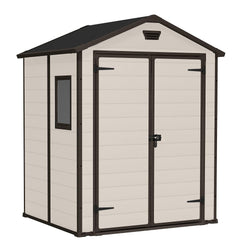 Garden Storage Shed 6 X 5 Ft Beige Resin Double Doors