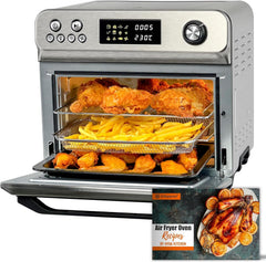 Air Fryer Oven 24L 1800W 10-in-1 Rotisserie Digital Knob Silver