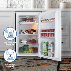Under Counter Fridge 91L 48cm Chill Box Reversible Door White