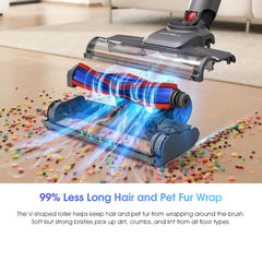 Stick Vacuum Cleaner 45Kpa 450W 60Min Runtime Anti-Tangle Silver
