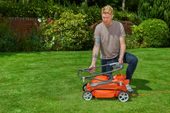 Corded Electric Lawn Mower 1600W 38cm 45L 5 Heights Orange Grey