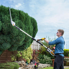 Cordless Pole Hedge Trimmer 193-244Cm 20V 2 Batteries Harness Grey