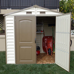 Plastic Garden Storage Shed 8 X 6 Ft Brown Double Doors Lockable