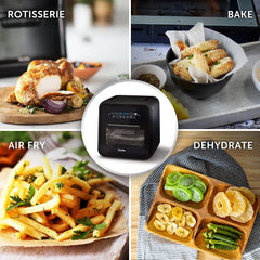 Air Fryer Oven 10L 2000W Digital Touch Fry Bake Dehydrate Black Grey