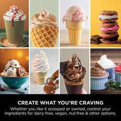 Ice Cream Maker 13 Functions 2x 480ml Tubs Soft Serve Platinum