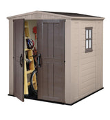 Resin Garden Storage Shed 6 X 6 Ft Beige Double Doors Lockable