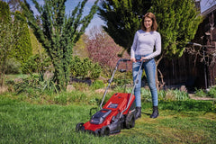 Corded Electric Lawn Mower 37cm 1600W 38L Grass Box 5 Heights Red Black