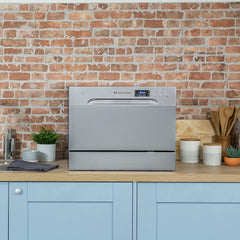 Freestanding Compact Dishwasher 6 Place Settings 6 Programs Silver